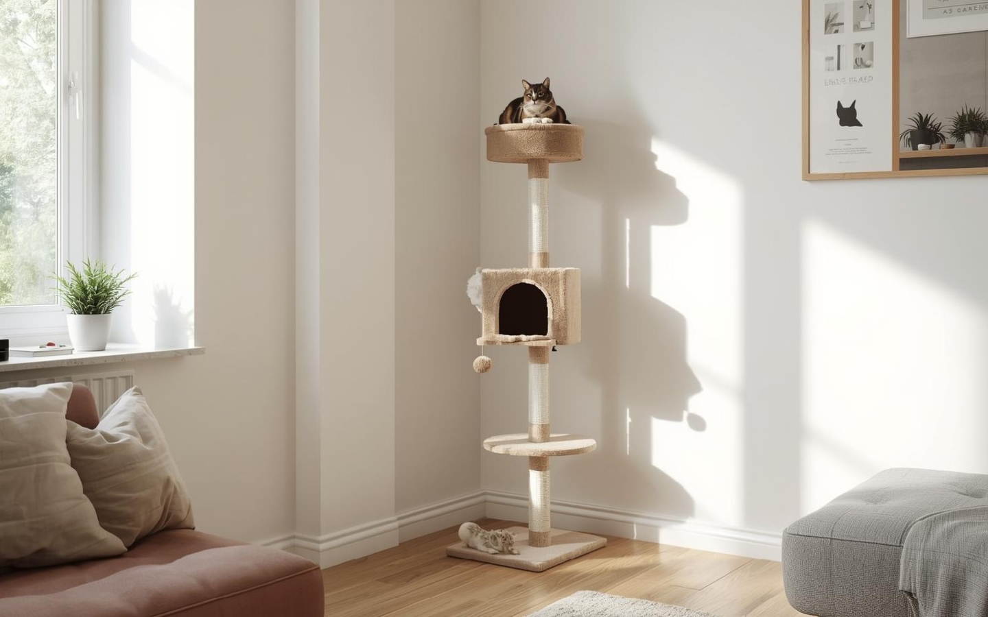 slim vertical cat trees for apartments