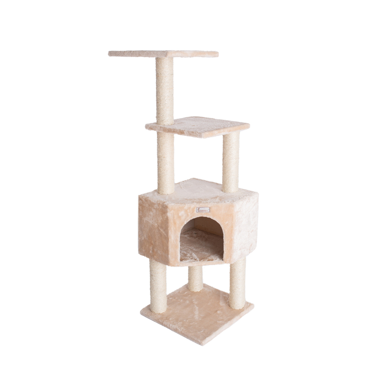 Modern Cat Tower with Sisal PostPlush Bed - 48 Inches Tall